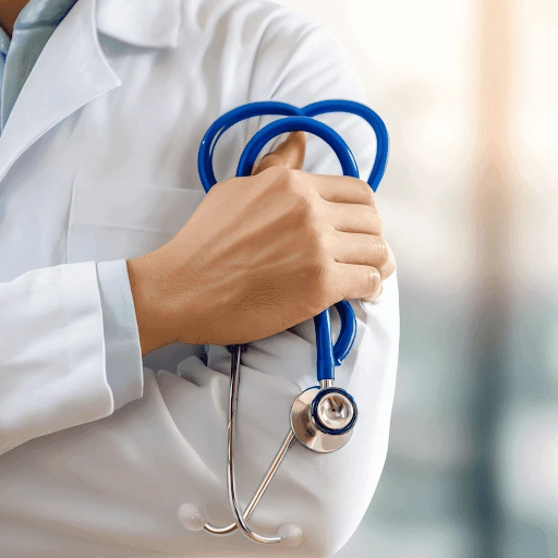 medical student in white coat