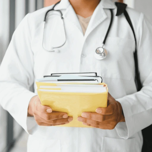 medical student in white coat
